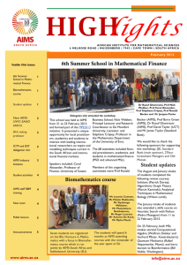 February 2013 - African Institute for Mathematical Sciences