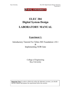 ELEC 204 Digital System Design LABORATORY MANUAL