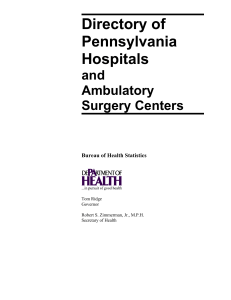 Directory of Pennsylvania Hospitals