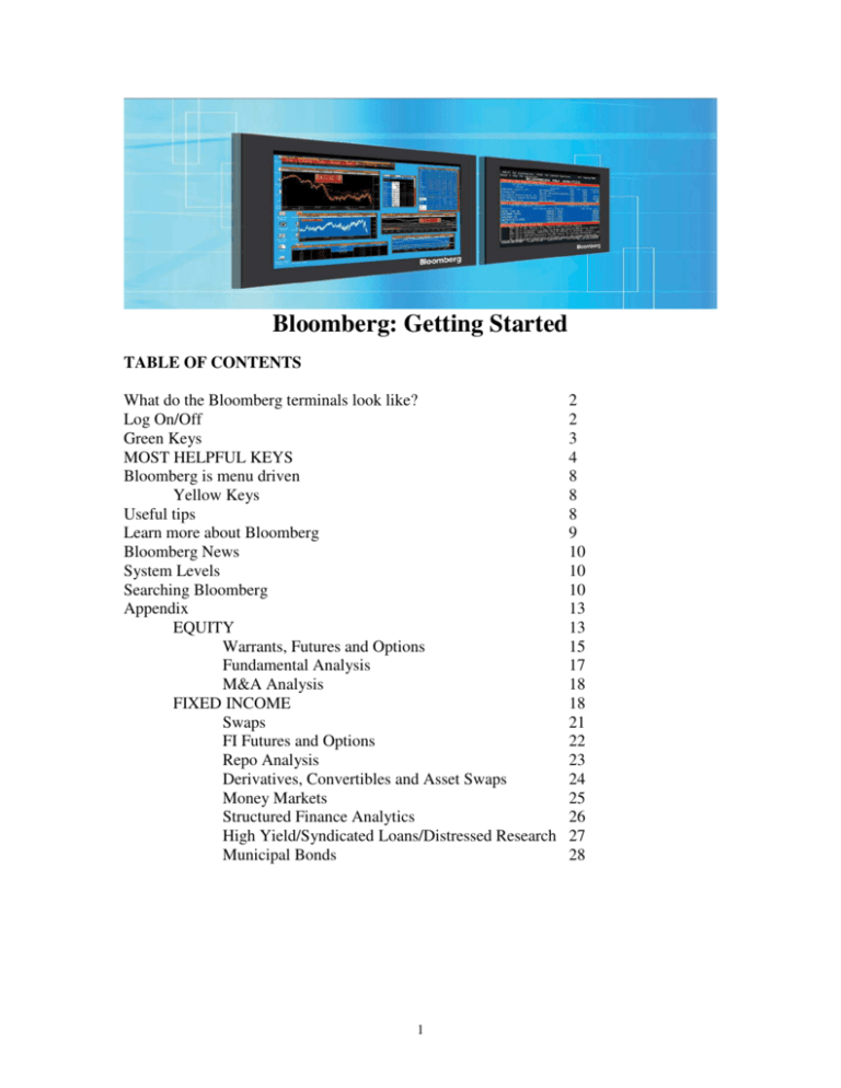 bloomberg terminal manual pdf