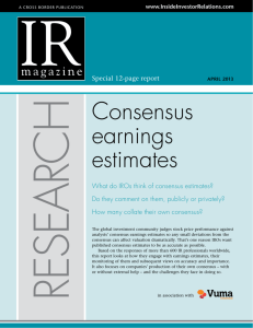 Consensus earnings estimates