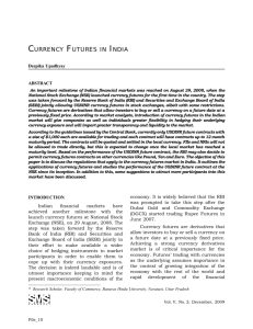 CURRENCY FUTURES IN INDIA