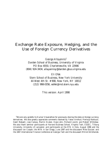 Exchange Rate Exposure, Hedging, and the Use of
