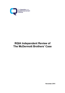 RQIA Independent Review of The McDermott Brothers' Case