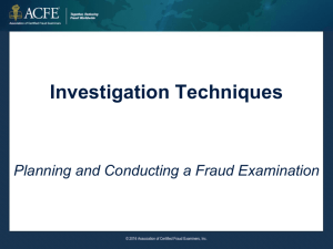 Planning and Conducting a Fraud Examination