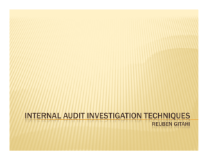 internal audit investigation techniques