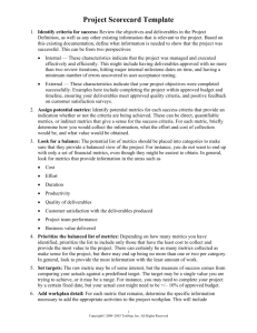 Project Scorecard Template
