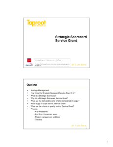 Strategic Scorecard Service Grant