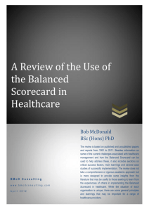 A Review of the Use of the Balanced Scorecard in