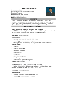 CV in PDF Format - N.W.F.P Agricultural University