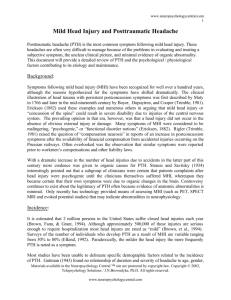 Mild Head Injury and Posttraumatic Headache