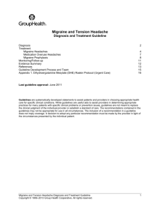 Migraine and Tension Headache Diagnosis & Treatment Guideline