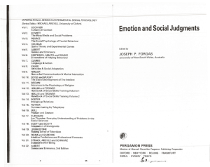 Emotion and Social Judgments