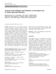 Atypical Social Judgment and Sensitivity to Perceptual Cues in
