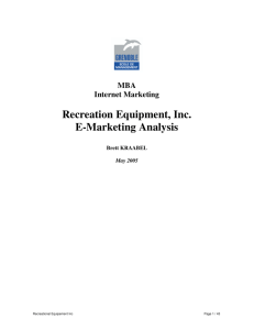 Recreation Equipment, Inc. E-Marketing Analysis