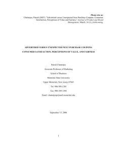 (2007), ?Advertised versus Unexpected Next Purchase Coupons