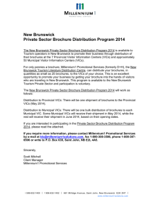 New Brunswick Private Sector Brochure Distribution Program 2014