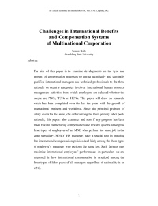 Challenges in International Benefits and Compensation Systems of
