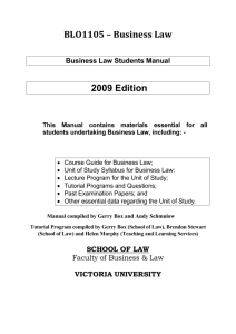 BLO1105 – Business Law 2009 Edition