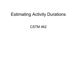 Estimating Activity Durations
