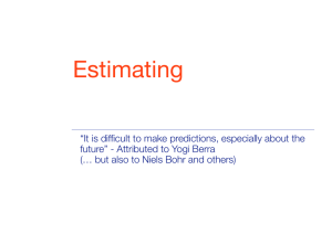 Estimating - An Introduction to Software Project Management