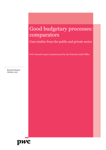 Good budgetary processes: comparators