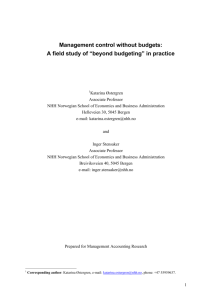 Management control without budgets: A field study of “beyond
