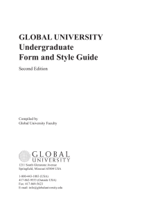 Undergraduate Form and Style Guide