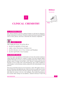Lesson 7. Clinical Chemistry