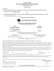 constellation brands, inc. - Investor Relations Solutions