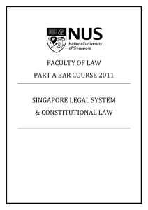 faculty of law part a bar course 2011 singapore legal system