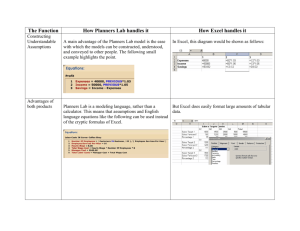 Planners Lab vs Excel