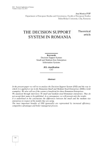 the decision support system in romania - SEA