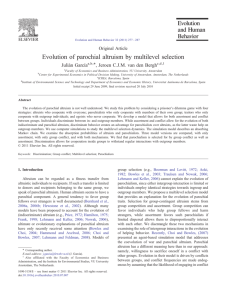 Evolution of parochial altruism by multilevel selection