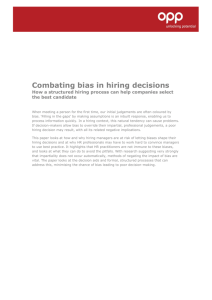 Combating bias in hiring decisions