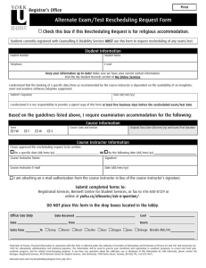 Alternate Exam/Test Rescheduling Request Form