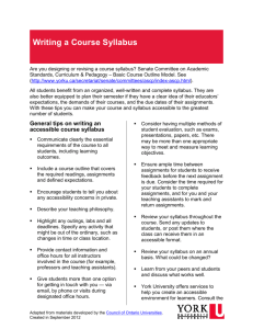 Course Syllabus - Teaching Commons @ York