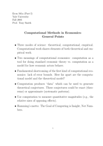 Computational Methods in Economics
