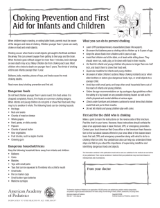 Choking Prevention and First Aid for Infants and Children