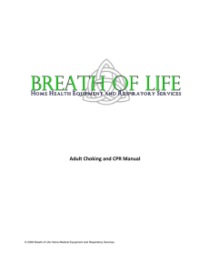 Adult Choking and CPR Manual