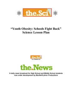 “Youth Obesity: Schools Fight Back” Science Lesson Plan