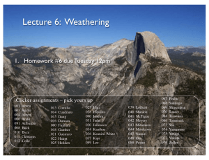 Lecture 6: Weathering!