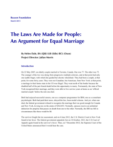 The Laws Are Made for People: An Argument for Equal Marriage