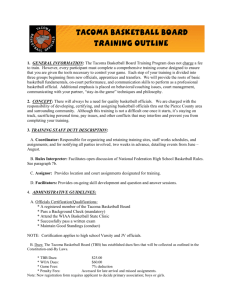 Tacoma basketball Board Training Outline