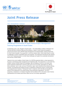 Joint Press Release: Japan and UNITAR launch a USD 380000
