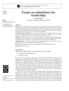 Teams as substitutes for leadership