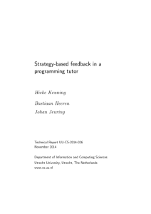 Strategy-based feedback in a programming tutor