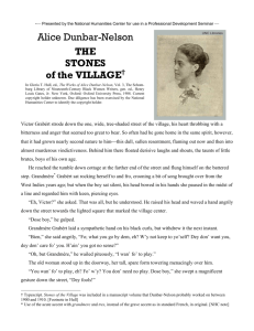 Alice Dunbar-Nelson, "The Stones of the Village,"