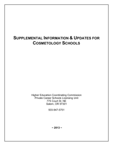 supplemental information & updates for cosmetology schools