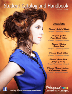 Student Catalog and Handbook - Phagans' Cosmetology Colleges